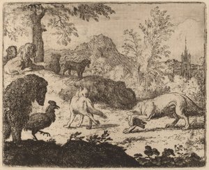 Reynard Cega o Lobo de Um Olho, provavelmente c. 16451656. de Allart van Everdingen