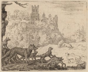 Reynard parte com o texugo, provavelmente c. 16451656. de Allart van Everdingen