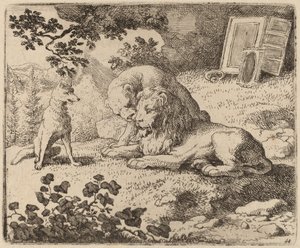 Reynard Descreve os Tesouros Perdidos, provavelmente c. 16451656. de Allart van Everdingen