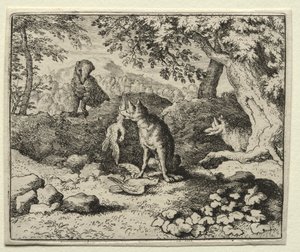 Reynard the Fox: Badger vem para avisar Reynard de Allart van Everdingen
