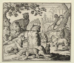 Reynard the Fox: Lion ordena busca por Reynard de Allart van Everdingen