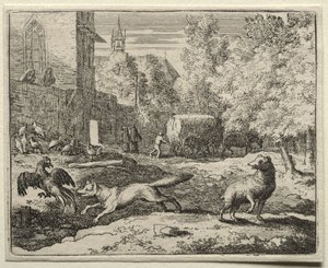 Reynard the Fox: Reynard Chasing Hens. de Allart van Everdingen