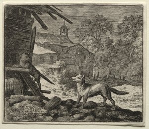 Reynard the Fox: Reynard Engana o Gato. de Allart van Everdingen