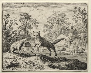Reynard the Fox: Reynard fazendo penitência de Allart van Everdingen