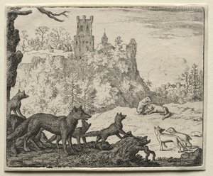 Reynard the Fox: Reynard e o Texugo partem para a corte. de Allart van Everdingen