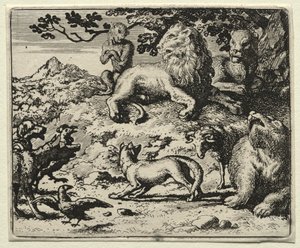 Reynard the Fox: Os animais reclamam do perdão de Reynard de Allart van Everdingen