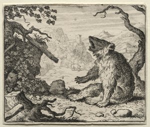 Reynard the Fox: The Bear chama Reynard para o tribunal. de Allart van Everdingen