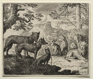 Reynard the Fox: Os parentes de Reynard deixam o tribunal de Allart van Everdingen