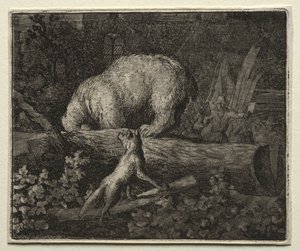 Reynard, a Raposa: Prendendo o Urso de Allart van Everdingen