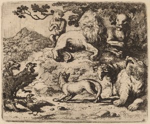 Os inimigos de Reynard estão consternados, provavelmente c. 16451656. de Allart van Everdingen