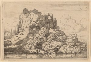 Rio no sopé de uma rocha alta, provavelmente c. 16451656. de Allart van Everdingen