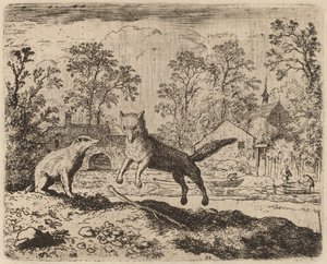 O texugo impõe uma penitência a Reynard, provavelmente c. 16451656. de Allart van Everdingen