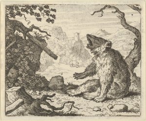 O urso chama Renard para comparecer perante o Conselho dos Animais, 1650-75. de Allart van Everdingen