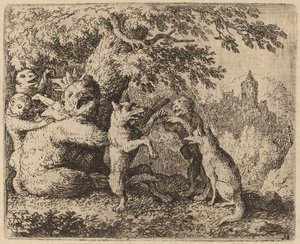 O Urso e o Lobo são Perseguidos, provavelmente c. 16451656. de Allart van Everdingen