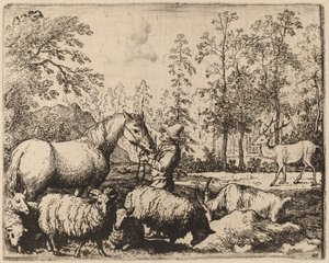 O Cavalo e o Cervo, provavelmente c. 16451656. de Allart van Everdingen