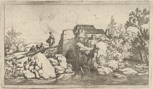 O Cavaleiro da Ponte de Pedra. de Allart van Everdingen