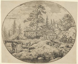 A Paisagem com a Ponte de Madeira, século XVII. de Allart van Everdingen
