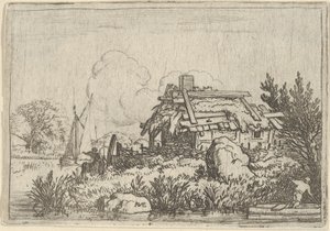 A Casa Arruinada, Rodeada de Água, Século XVII. de Allart van Everdingen