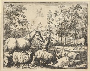 A história do cavalo que quer vingança no veado, 1650-75. de Allart van Everdingen