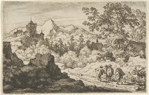 Os três homens e o carregador de Allart van Everdingen