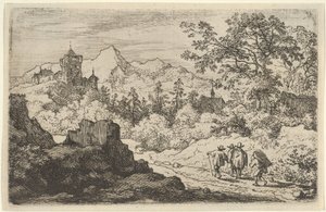 Os Três Homens e o Porteiro, século XVII. de Allart van Everdingen
