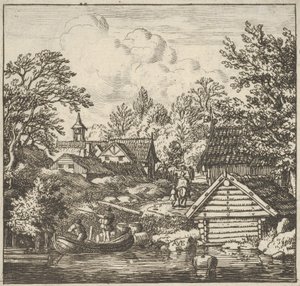 O Desembarque da Barcaça, século XVII. de Allart van Everdingen