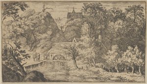 O Moinho de Água ao Pé da Montanha, séc. XVII. de Allart van Everdingen