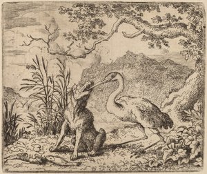 O Lobo e a Garça, provavelmente c. 16451656. de Allart van Everdingen