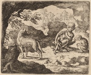 O Lobo e os Macacos, provavelmente c. 16451656. de Allart van Everdingen