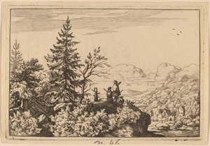 Dois homens em uma colina, provavelmente c. 16451656. de Allart van Everdingen