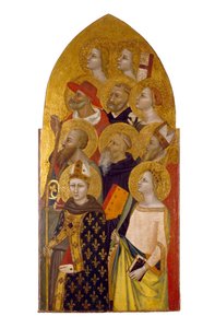 Santos e Anjos, c.1360-70 (têmpera e folha de ouro no painel)