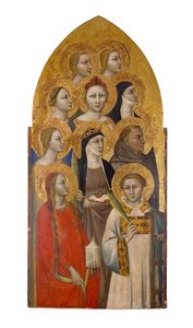 Santos e Anjos, c.1370 (têmpera e folha de ouro na madeira)