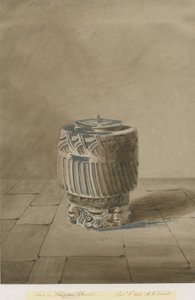 Fonte na Igreja de Longdon: desenho em sépia, 8 de setembro de 1842