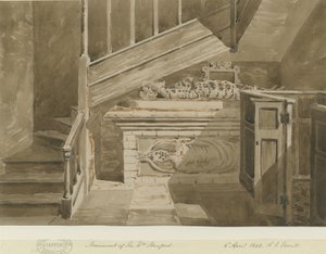 Handsworth - Monumento a Sir William Stanford: desenho em sépia, 6 de abril de 1842
