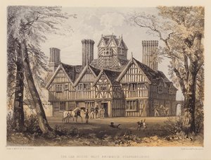 The Oak House, West Bromwich, Staffordshire (água-tinta)