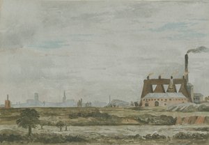 Wolverhampton - South View: pintura em aquarela, nd [c 1830]