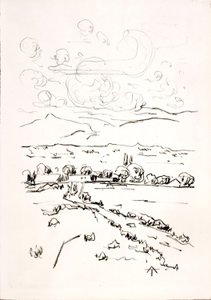 Paisagem com nuvens cumuladas de Allen Tucker