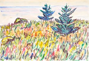 Aquarela nº. 35, Campo com Dois Pinheiros, 1937.