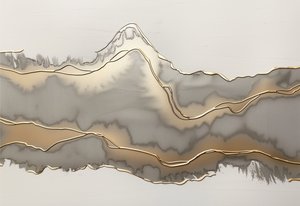 Montanhas Abstratas Douradas de Alma
