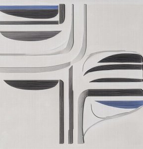 Fluxo Moderno em Azul-Cinza