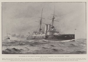 O detentor do recorde mundial de prática de artilharia, HM Battle-Ship Ocean