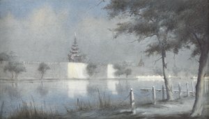 O fosso em Mandalay pelo luar, 1924 (wc no papel)