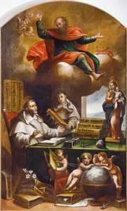 São Paulo aparece a São Alberto o Grande e São Tomás de Aquino, por Alonso Antonio Villamor (1661-1729). Convento de San Esteban, Salamanca.