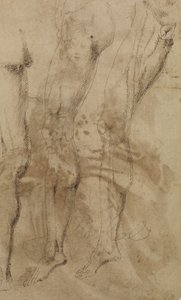 Três estudos de uma perna masculina, c.1637