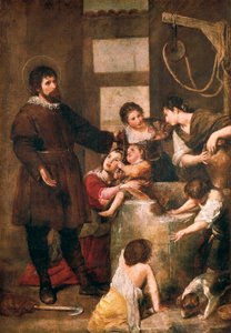 Santo Isidoro de Sevilha e o milagre do poço. Pintura de Alonso Cano (1601-1667). 1638-1640. Madrid. Museu do Prado.