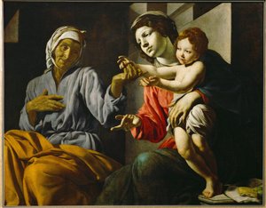 Santa Maria com o menino e Santa Ana (pintura sobre tela)