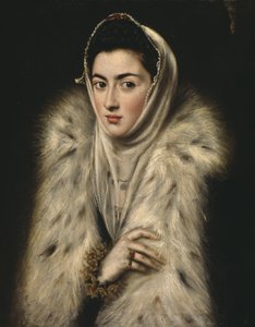 Senhora embrulhada em pele (óleo sobre tela) de Alonso Sánchez Coello