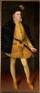 O infante D. Carlos, filho de Filipe II e da sua primeira mulher e prima Maria de Portugal ... (pintura sobre tela) de Alonso Sánchez Coello