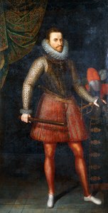 Retrato do arquiduque Albert, de pé segurando um bastão, 1593 de Alonso Sánchez Coello
