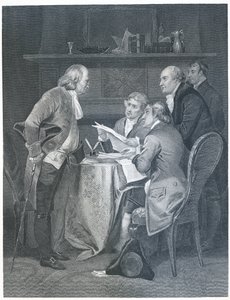 Elaboração da Declaração de Independência em 1776, 1859 de Alonzo Chappel